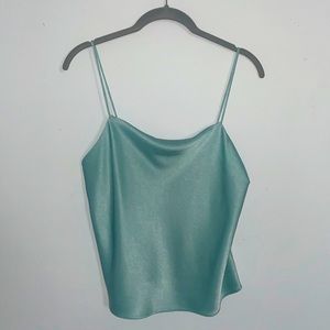 Alice and Olivia HARMON DRAPEY SLIP TANK in color Breeze. Size S.